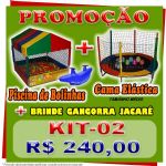 Kit02 - Cama Elstica + Piscina de Bolinhas + Gangorra de Brinde